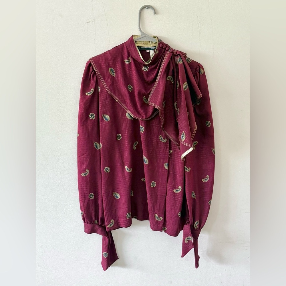 Vintage Silk Jacques Molko Blouse, made in Paris, eu size 38, us medium - Picture 7 of 8